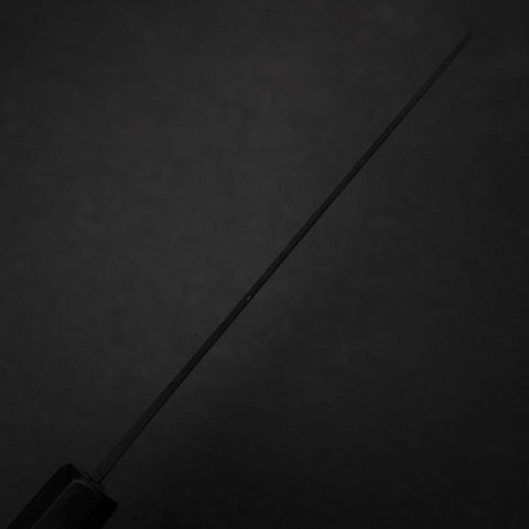 Santoku Blue Steel #2 Kurouchi Chokin Pin Aigle Manche en Buffle et Ébène Noir 165mm-[Musashi]-[Couteaux de cuisine japonais]