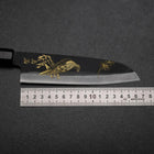 Santoku Blue Steel #2 Kurouchi Chokin Pin Aigle Manche en Buffle et Ébène Noir 165mm-[Musashi]-[Couteaux de cuisine japonais]