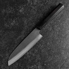 Santoku Blue Steel #2 Kurouchi Chokin Sakura-Fuji Manche en Buffle et Ébène 165mm-[Musashi]-[Couteaux de cuisine japonais]