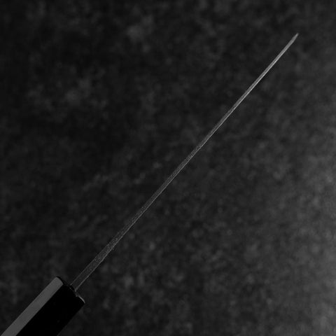 Santoku Blue Steel #2 Kurouchi Chokin Sakura-Fuji Manche en Buffle et Ébène 165mm-[Musashi]-[Couteaux de cuisine japonais]
