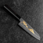 Santoku Blue Steel #2 Kurouchi Chokin Sakura-Fuji Manche en Buffle et Ébène 165mm-[Musashi]-[Couteaux de cuisine japonais]