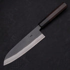 Santoku Blue Steel #2 Kurouchi Chokin Sakura-Fuji Manche en Buffle et Ébène 170mm-[Musashi]-[Couteaux de cuisine japonais]