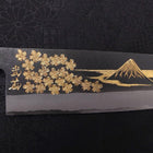 Santoku Blue Steel #2 Kurouchi Chokin Sakura-Fuji Manche en Buffle et Ébène 170mm-[Musashi]-[Couteaux de cuisine japonais]