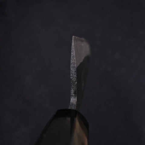 Santoku Blue Steel #2 Kurouchi Chokin Sakura-Fuji Manche en Buffle et Ébène 170mm-[Musashi]-[Couteaux de cuisine japonais]