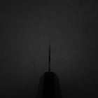 Santoku Blue Steel #2 Kurouchi Chokin Samourai Pleine Lune Manche en Buffle et Ébène Noir 165mm-[Musashi]-[Couteaux de cuisine japonais]