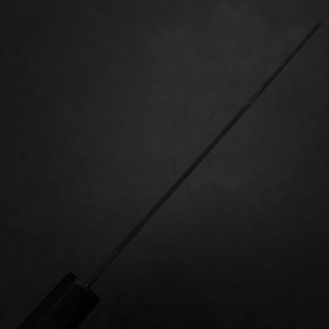 Santoku Blue Steel #2 Kurouchi Chokin Tigre-Bambou Manche en Buffle et Ébène 165mm-[Musashi]-[Couteaux de cuisine japonais]