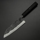 Santoku Blue Steel #2 Kurouchi Manche Ishime Noir 165mm-[Musashi]-[Couteaux de cuisine japonais]