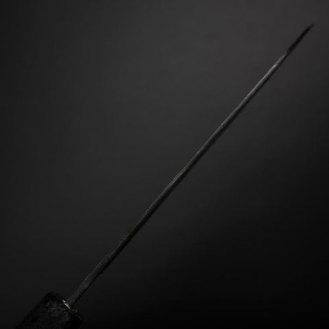 Santoku Blue Steel #2 Kurouchi Manche Ishime Noir 165mm-[Musashi]-[Couteaux de cuisine japonais]