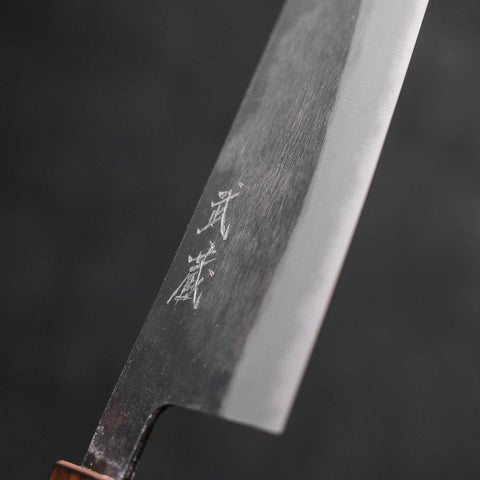 Santoku Blue Steel #2 Kurouchi Manche Sumi Urushi 165mm-[Musashi]-[Couteaux de cuisine japonais]