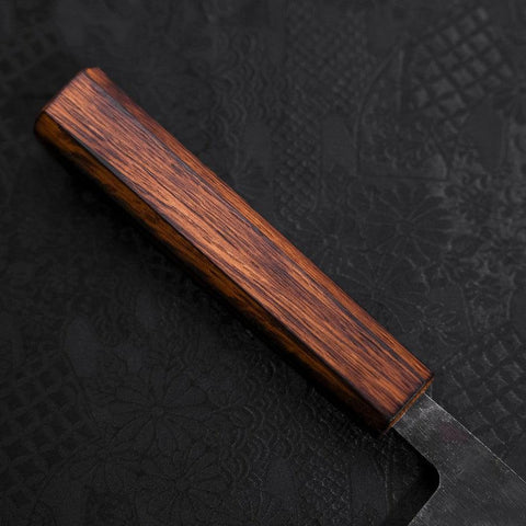 Santoku Blue Steel #2 Kurouchi Manche Sumi Urushi 165mm-[Musashi]-[Couteaux de cuisine japonais]