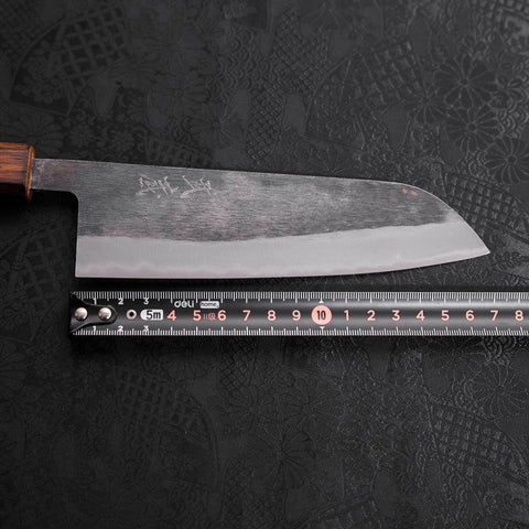 Santoku Blue Steel #2 Kurouchi Manche Sumi Urushi 165mm-[Musashi]-[Couteaux de cuisine japonais]