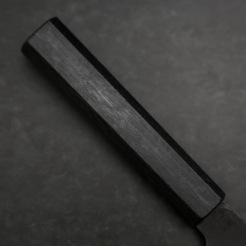 Santoku Blue Steel #2 Kurouchi Manche Urushi Bleu Sombre 165mm-[Musashi]-[Couteaux de cuisine japonais]