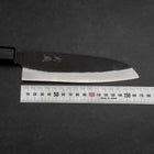 Santoku Blue Steel #2 Kurouchi Manche Urushi Bleu Sombre 165mm-[Musashi]-[Couteaux de cuisine japonais]
