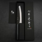 Santoku Blue Steel #2 Kurouchi Manche Urushi Bleu Sombre 165mm-[Musashi]-[Couteaux de cuisine japonais]