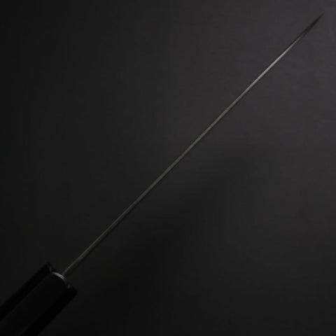 Santoku Blue Steel #2 Kurouchi Manche en Buffle et Ébène 165mm-[Musashi]-[Couteaux de cuisine japonais]