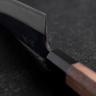 Santoku Blue Steel #2 Kurouchi Manche en Buffle et Noyer 165mm-[Musashi]-[Couteaux de cuisine japonais]