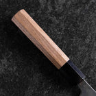 Santoku Blue Steel #2 Kurouchi Manche en Buffle et Noyer 165mm-[Musashi]-[Couteaux de cuisine japonais]