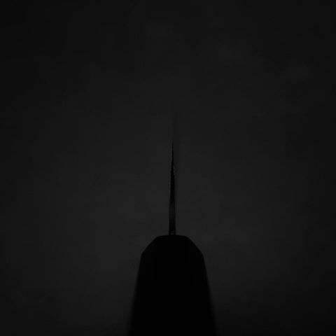 Santoku Blue Steel #2 Kurouchi Manche en Chokin Guépard Buffle et Ébène 165mm-[Musashi]-[Couteaux de cuisine japonais]