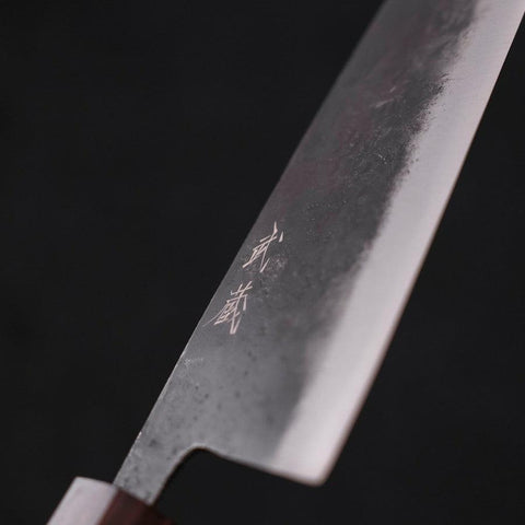 Santoku Blue Steel #2 Kurouchi Manche en Ébène 165mm-[Musashi]-[Couteaux de cuisine japonais]