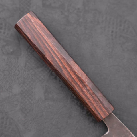 Santoku Blue Steel #2 Kurouchi Manche en Ébène 165mm-[Musashi]-[Couteaux de cuisine japonais]