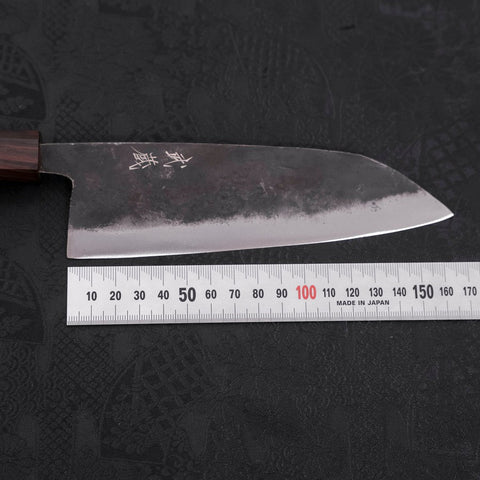 Santoku Blue Steel #2 Kurouchi Manche en Ébène 165mm-[Musashi]-[Couteaux de cuisine japonais]