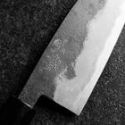 Santoku Blue Steel #2 Kurouchi Manche en Zelkova Oval 150mm-[Musashi]-[Couteaux de cuisine japonais]