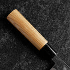 Santoku Blue Steel #2 Kurouchi Manche en Zelkova Oval 150mm-[Musashi]-[Couteaux de cuisine japonais]