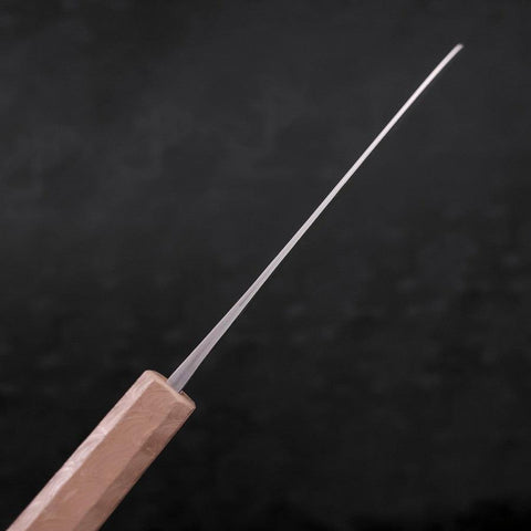 Santoku Blue Steel #2 Nashiji Revêtement Inox Manche Urushi Blanc 165mm-[Musashi]-[Couteaux de cuisine japonais]