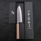 Santoku Blue Steel #2 Nashiji Revêtement Inox Manche Urushi Blanc 165mm-[Musashi]-[Couteaux de cuisine japonais]