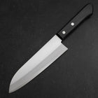 Santoku Blue Steel #2 Poli Manche Occidental Noir 165mm-[Musashi]-[Couteaux de cuisine japonais]