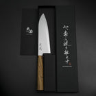 Santoku Blue Steel #2 Poli Manche en Olivier 170mm-[Musashi]-[Couteaux de cuisine japonais]