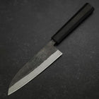 Santoku Blue Steel #2 Revêtement Inox Kurouchi Manche en Caoutchouc 165mm-[Musashi]-[Couteaux de cuisine japonais]