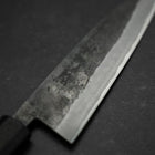 Santoku Blue Steel #2 Revêtement Inox Kurouchi Manche en Caoutchouc 165mm-[Musashi]-[Couteaux de cuisine japonais]