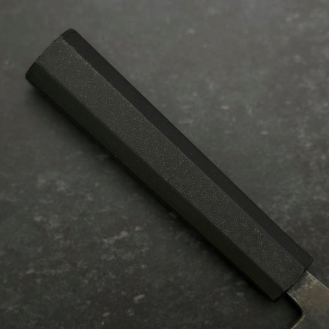 Santoku Blue Steel #2 Revêtement Inox Kurouchi Manche en Caoutchouc 165mm-[Musashi]-[Couteaux de cuisine japonais]