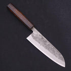 Santoku Blue Steel #2 Revêtement Inox Nashiji Manche Sumi Urushi 165mm-[Musashi]-[Couteaux de cuisine japonais]