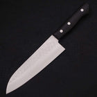 Santoku Blue Steel #2 Revêtement Inox Tsuchime Manche Occidental Noir 170mm-[Musashi]-[Couteaux de cuisine japonais]