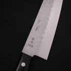 Santoku Blue Steel #2 Revêtement Inox Tsuchime Manche Occidental Noir 170mm-[Musashi]-[Couteaux de cuisine japonais]
