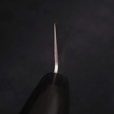 Santoku Blue Steel #2 Revêtement Inox Tsuchime Manche Occidental Noir 170mm-[Musashi]-[Couteaux de cuisine japonais]