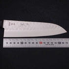 Santoku Blue Steel #2 Revêtement Inox Tsuchime Manche Occidental Noir 170mm-[Musashi]-[Couteaux de cuisine japonais]