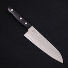 Santoku Blue Steel #2 Revêtement Inox Tsuchime Manche Occidental Noir 170mm-[Musashi]-[Couteaux de cuisine japonais]