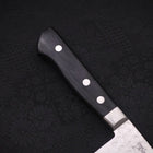 Santoku Blue Steel #2 Revêtement Inox Tsuchime Manche Occidental Noir 175mm-[Musashi]-[Couteaux de cuisine japonais]