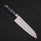 Santoku Blue Steel #2 Revêtement Inox Tsuchime Manche Occidental Noir 175mm-[Musashi]-[Couteaux de cuisine japonais]