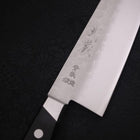 Santoku Blue Steel #2 Revêtement Inox Tsuchime Manche Occidental Noir 180mm-[Musashi]-[Couteaux de cuisine japonais]