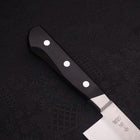 Santoku Blue Steel #2 Revêtement Inox Tsuchime Manche Occidental Noir 180mm-[Musashi]-[Couteaux de cuisine japonais]
