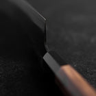 Santoku Blue Steel #2 Revêtement inox Kurouchi Manche en Noyer 165mm-[Musashi]-[Couteaux de cuisine japonais]