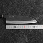 Santoku Blue Steel #2 Revêtement inox Kurouchi Manche en Noyer 165mm-[Musashi]-[Couteaux de cuisine japonais]