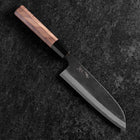 Santoku Blue Steel #2 Revêtement inox Kurouchi Manche en Noyer 165mm-[Musashi]-[Couteaux de cuisine japonais]