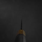 Santoku Blue Steel #2 Revêtement inox Kurouchi Manche en Noyer et Zelkova 165mm-[Musashi]-[Couteaux de cuisine japonais]