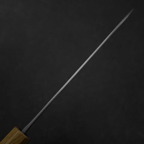 Santoku Blue Steel #2 Revêtement inox Kurouchi Manche en Noyer et Zelkova 165mm-[Musashi]-[Couteaux de cuisine japonais]