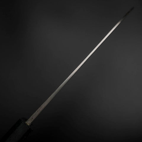 Santoku Blue Steel #2 Revêtement inox Nashiji Manche Urushi Bleu Sombre 165mm-[Musashi]-[Couteaux de cuisine japonais]